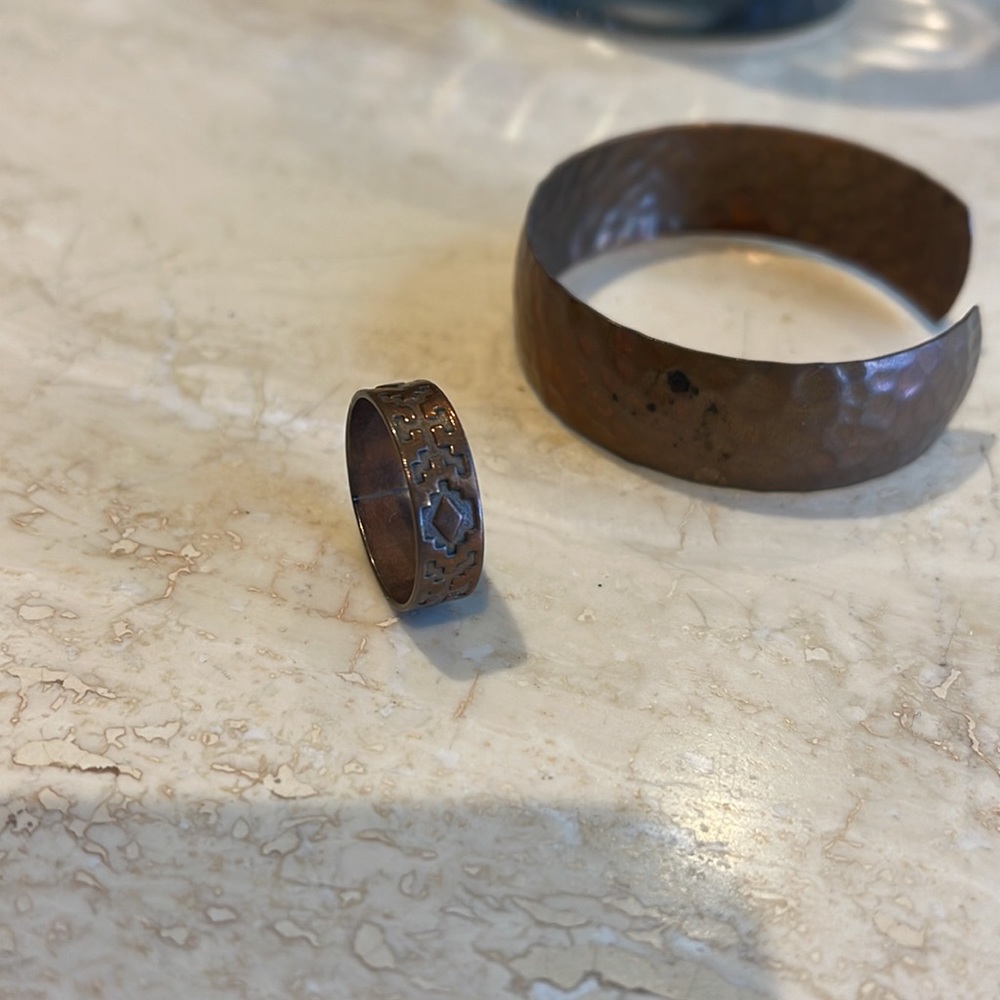 Bundle Vintage Copper Ring And Cuff - image 4